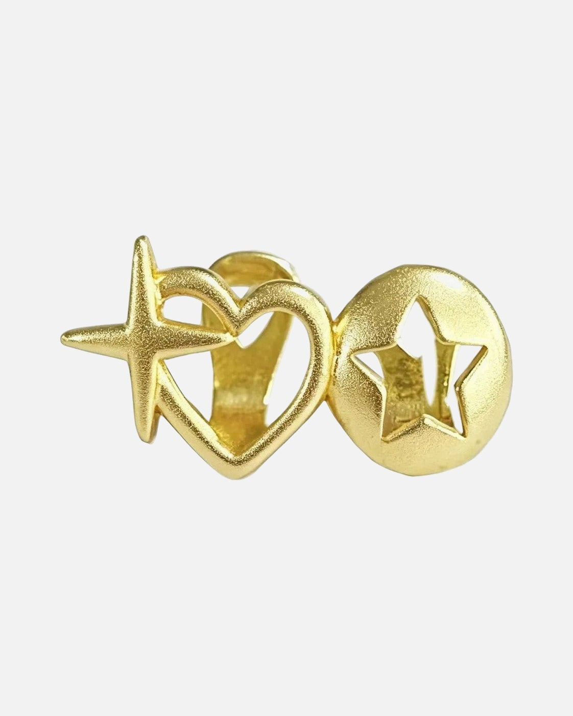 Heart & Star Grillz – single tooth heart and star grillz, product photo on grey background