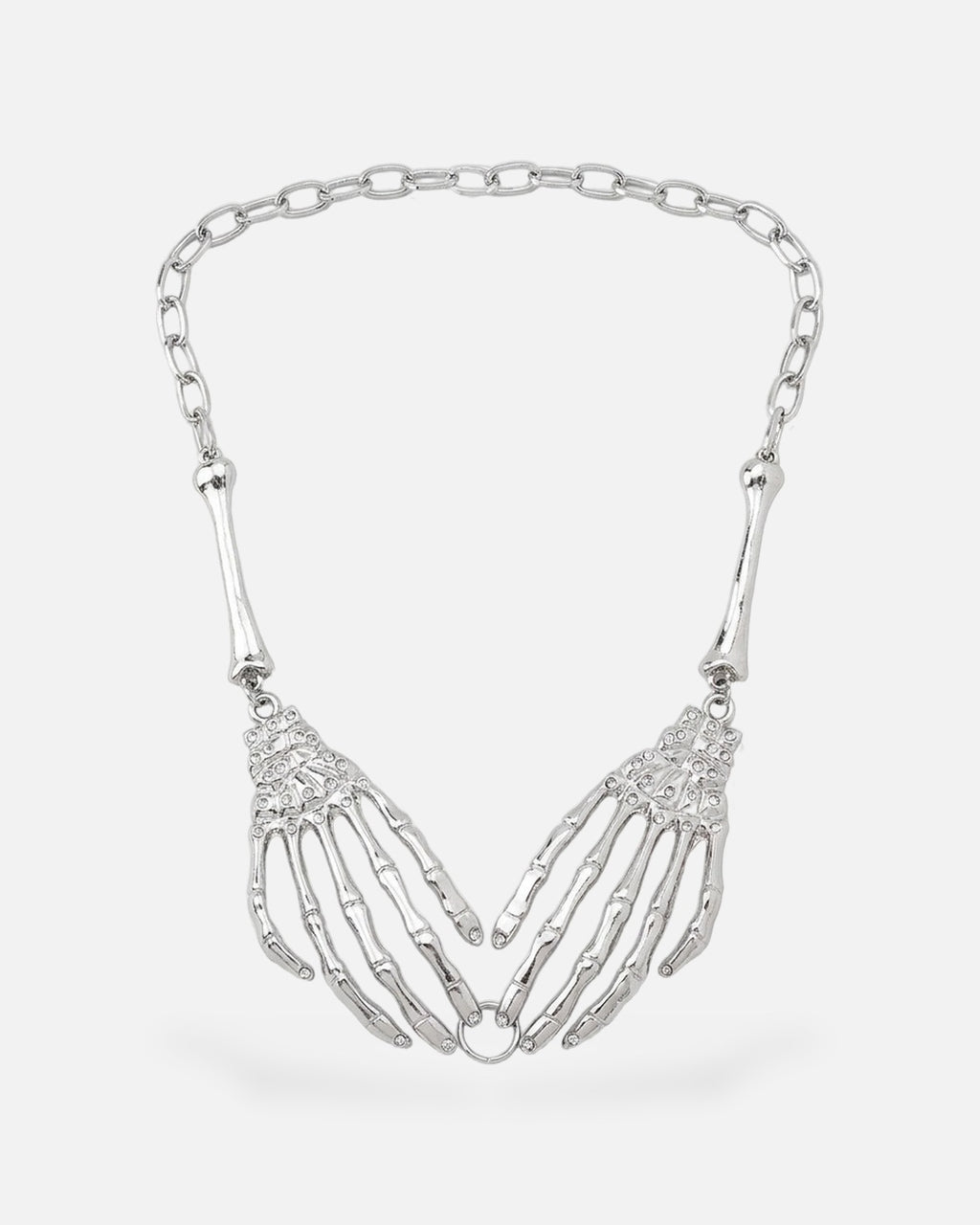 Skeleton Hand Claw Necklace – skeleton hand claw necklace, alternate view
