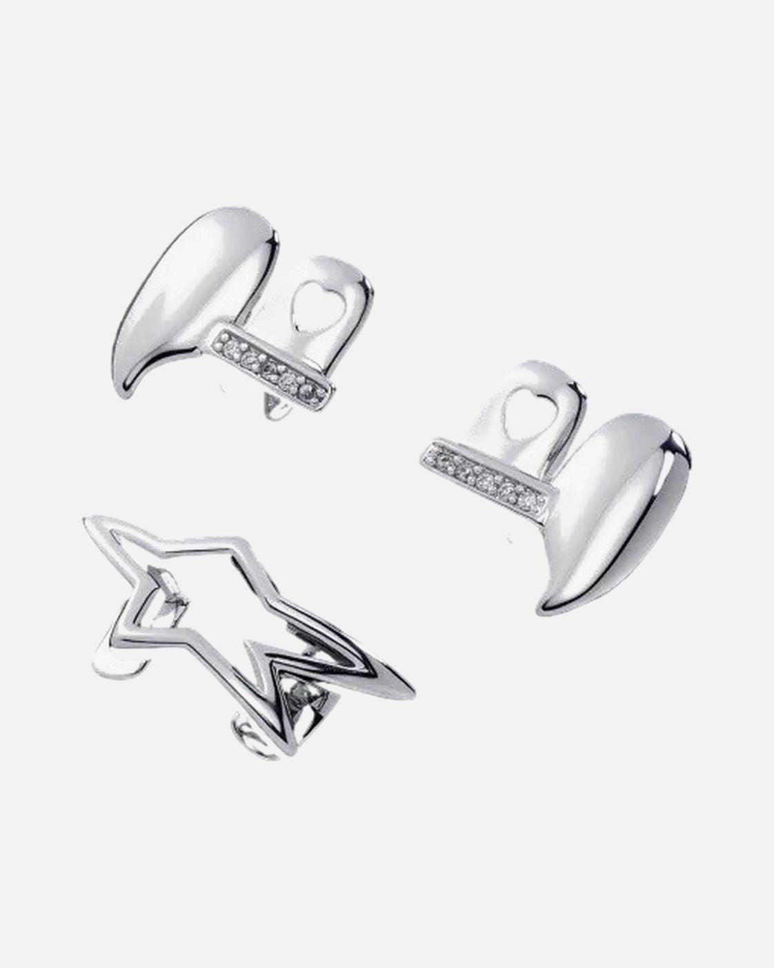 Star Fang Grillz Set – three-piece star and fang grillz set, close-up detail