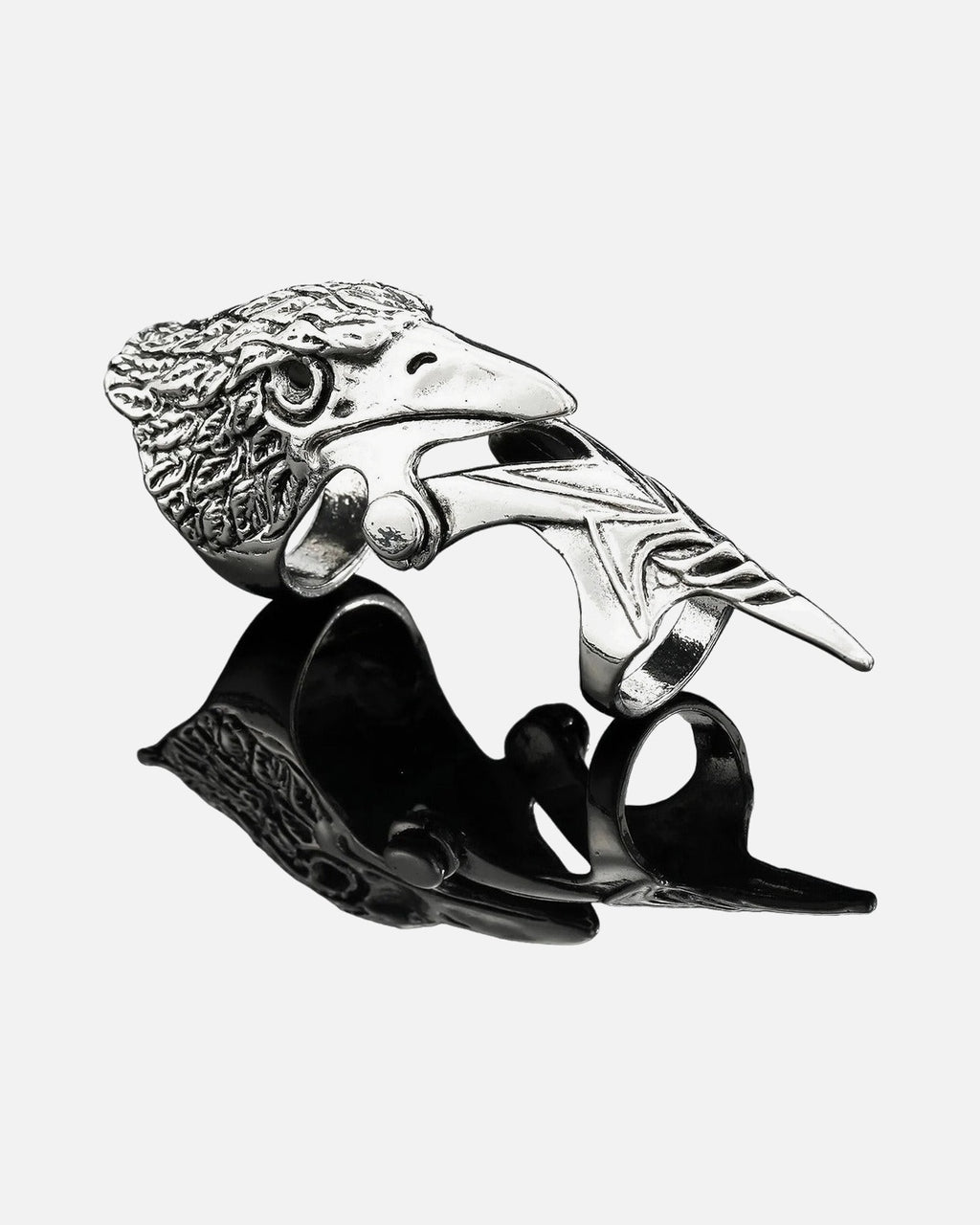 Beast Head Knuckle Armor Ring in Eagle – unisex punk ring, alloy product photo