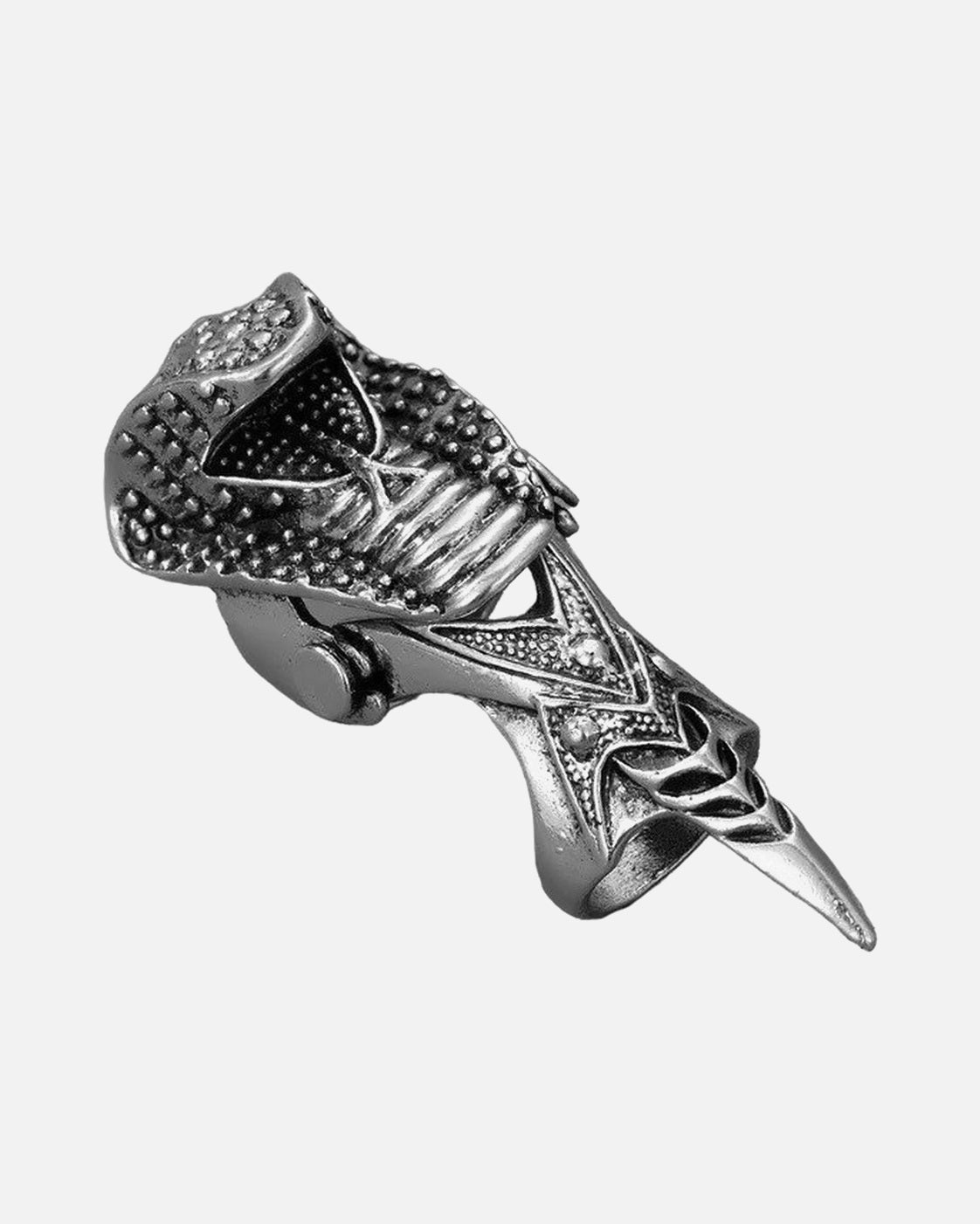 Beast Head Knuckle Armor Ring in Cobra – unisex punk ring, alloy product photo
