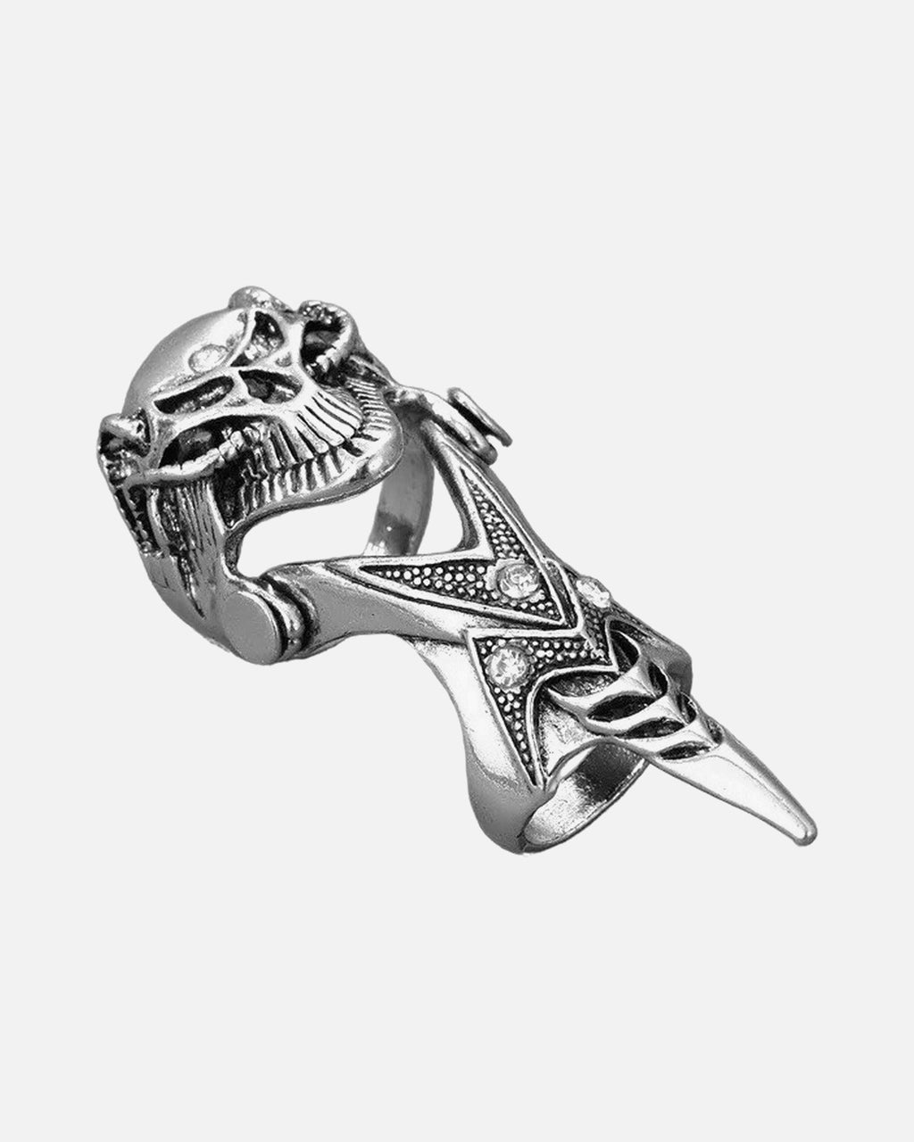 Beast Head Knuckle Armor Ring in Helmet Skull – unisex punk ring, alloy product photo