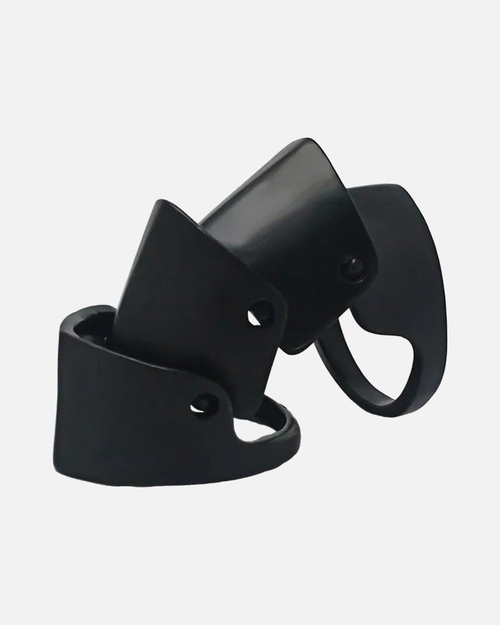 Geometric Armor Knuckle Ring – Black – hinged geometric armor knuckle ring