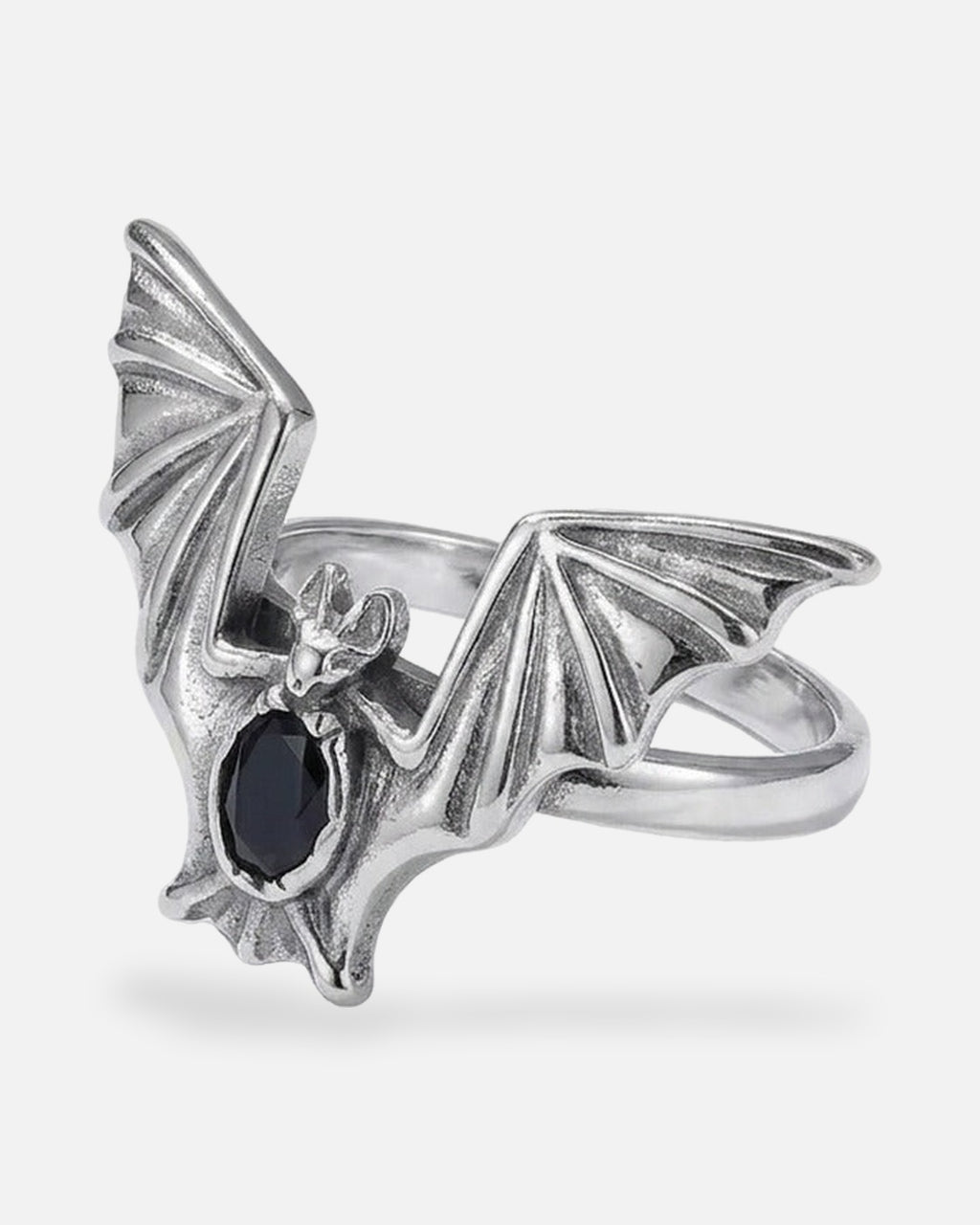 Bat Wing Ring – shown from another angle, unisex gothic ring