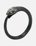 Ouroboros Snake Ring – ouroboros snake ring in oxidised silver, product photo on grey background