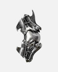 Black Armor Claw Ring – black layered armor claw ring, product photo on grey background