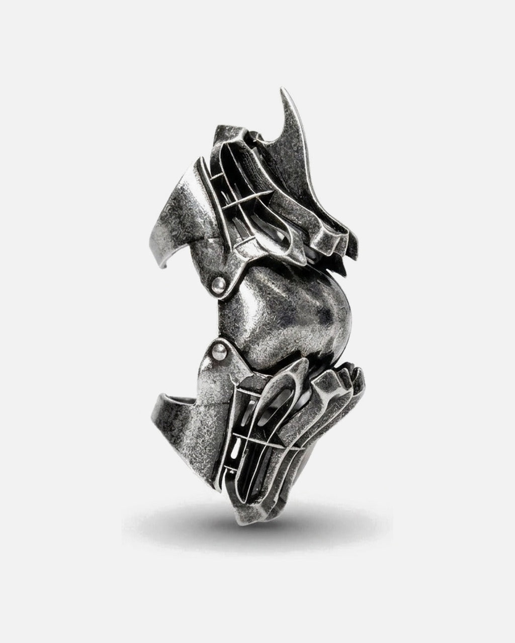 Black Armor Claw Ring – black layered armor claw ring, alternate view