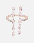 Rhinestone Drop Wrap Ring – Silver