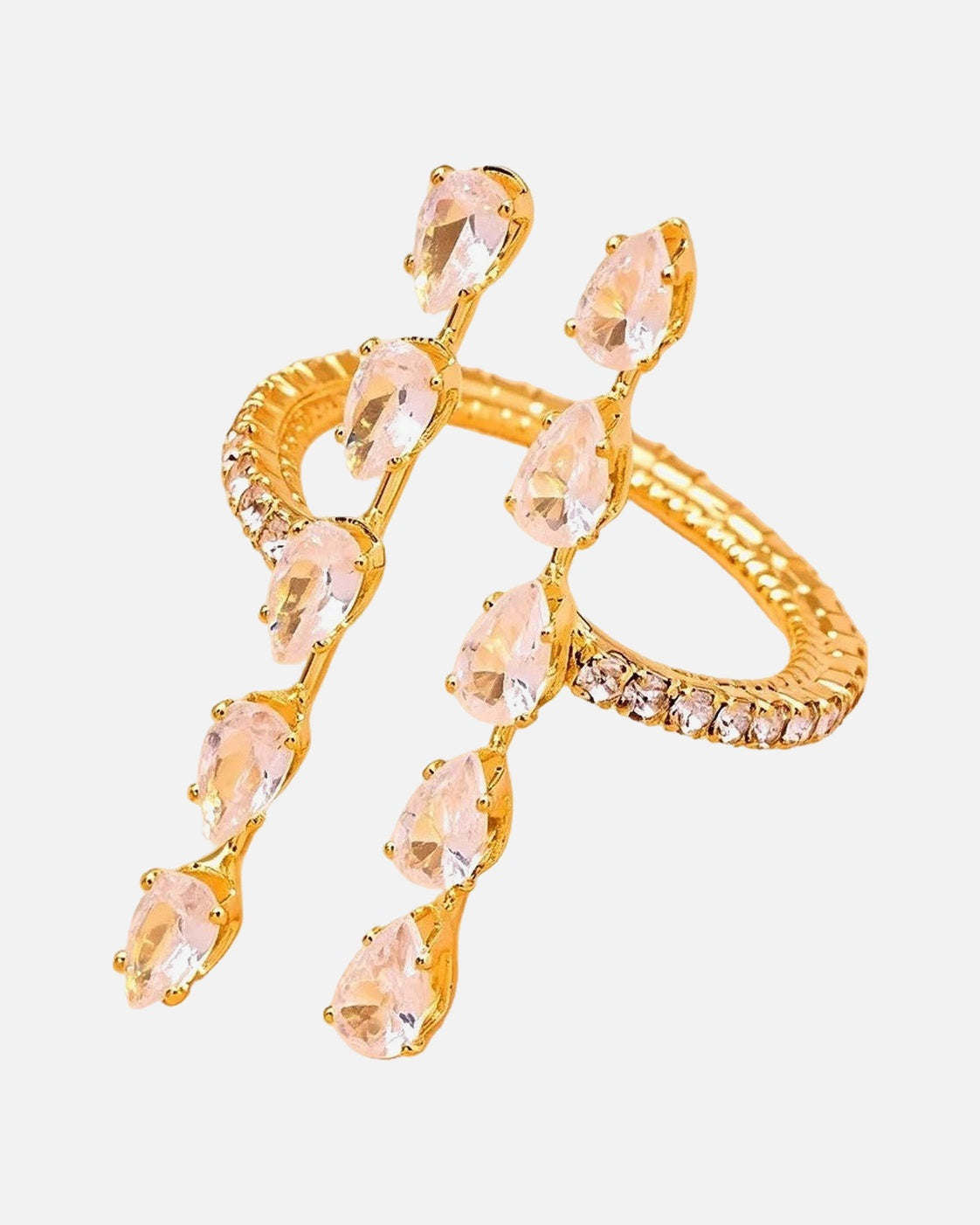 Rhinestone Drop Wrap Ring – rhinestone teardrop wrap ring, alternate view