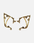 Elf Ear Cuffs – Gold – pointed elf ear cuffs with rose vines