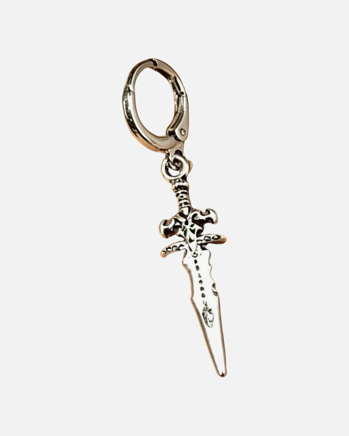 Dagger Huggie Earrings – silver dagger huggie earrings, alternate view