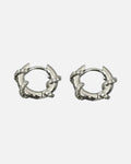 Thorn Wrap Hoop Earrings – unisex punk earrings in alloy, front product photo on a grey background