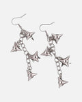 Spiked Star Chain Earrings – spiked star chain drop earrings, product photo on grey background