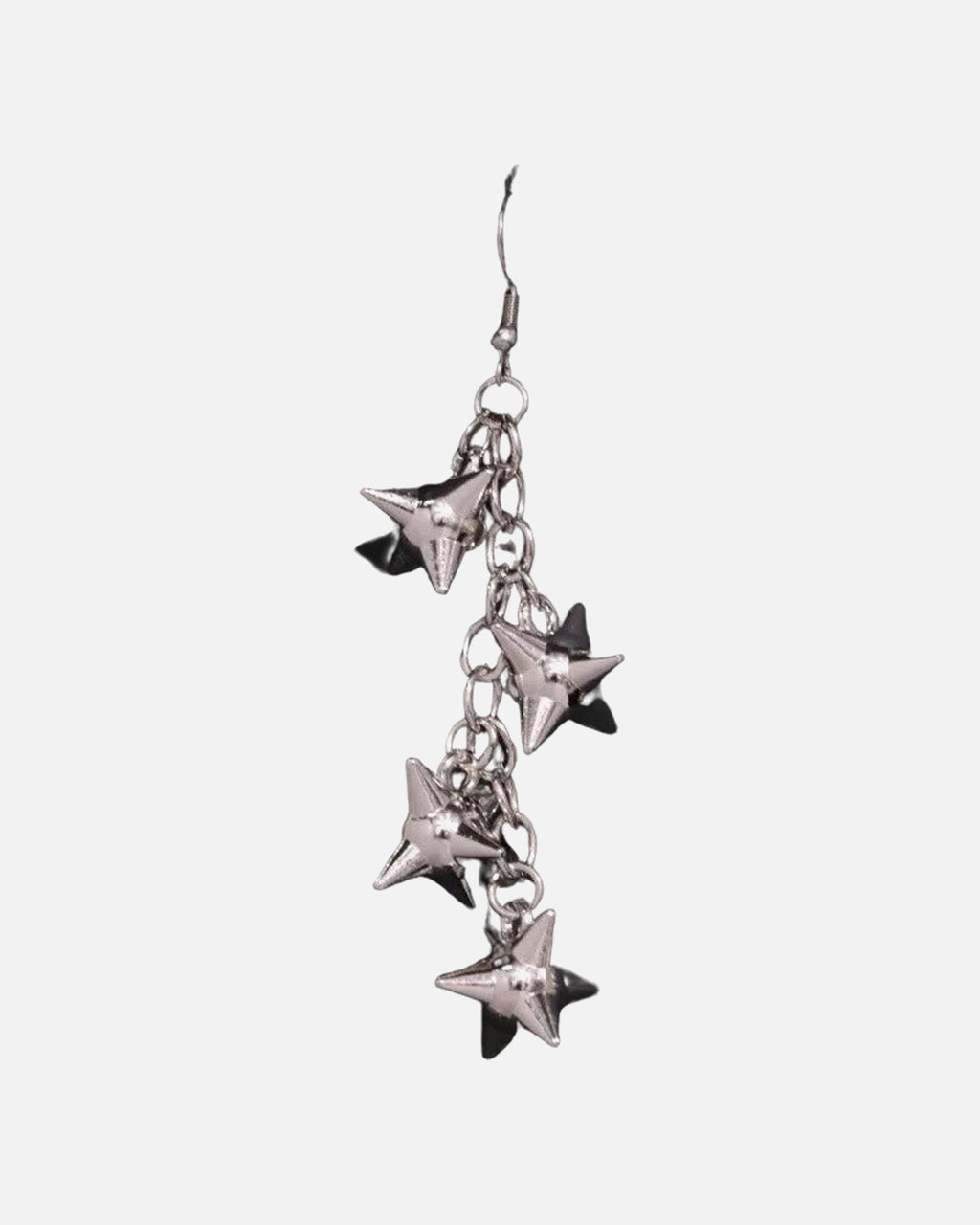Spiked Star Chain Earrings – spiked star chain drop earrings, alternate view