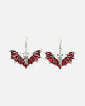 Bat Wing Drop Earrings – Red – enamel bat wing drop earrings