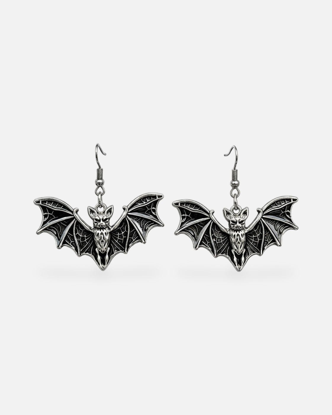 Bat Wing Drop Earrings – Black – enamel bat wing drop earrings