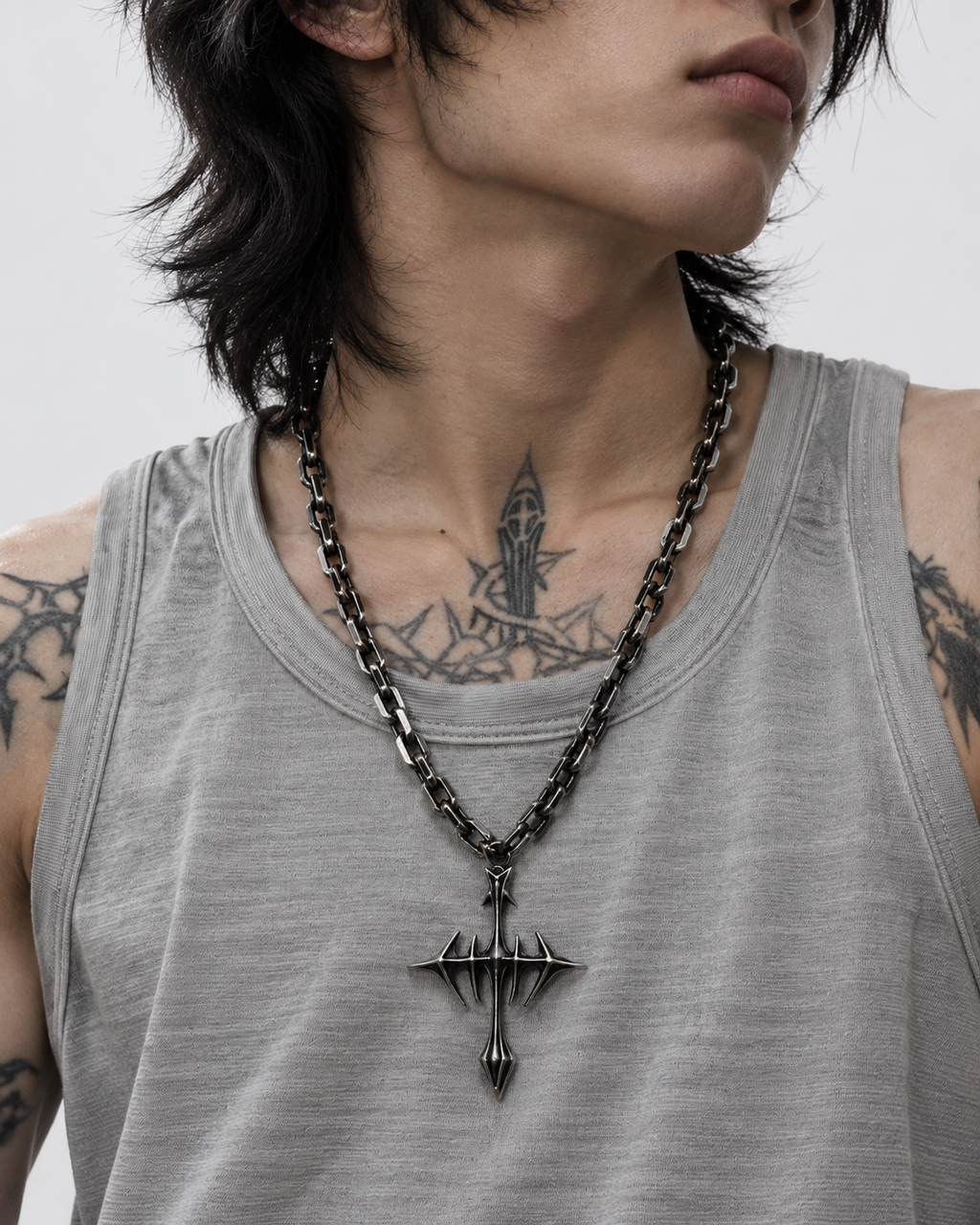 Punk Cross Pendant Necklace