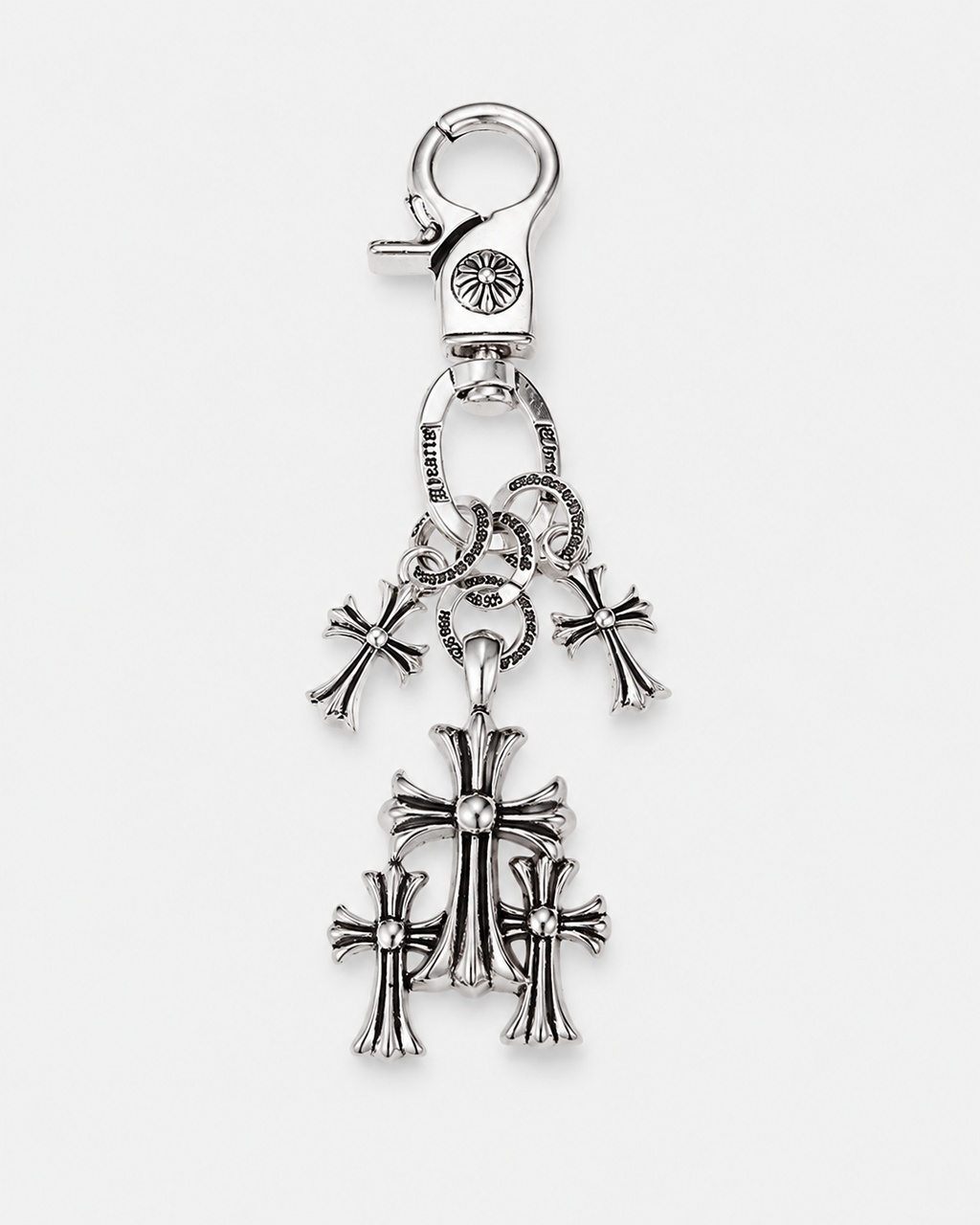 Silver Triple Cross Keychain
