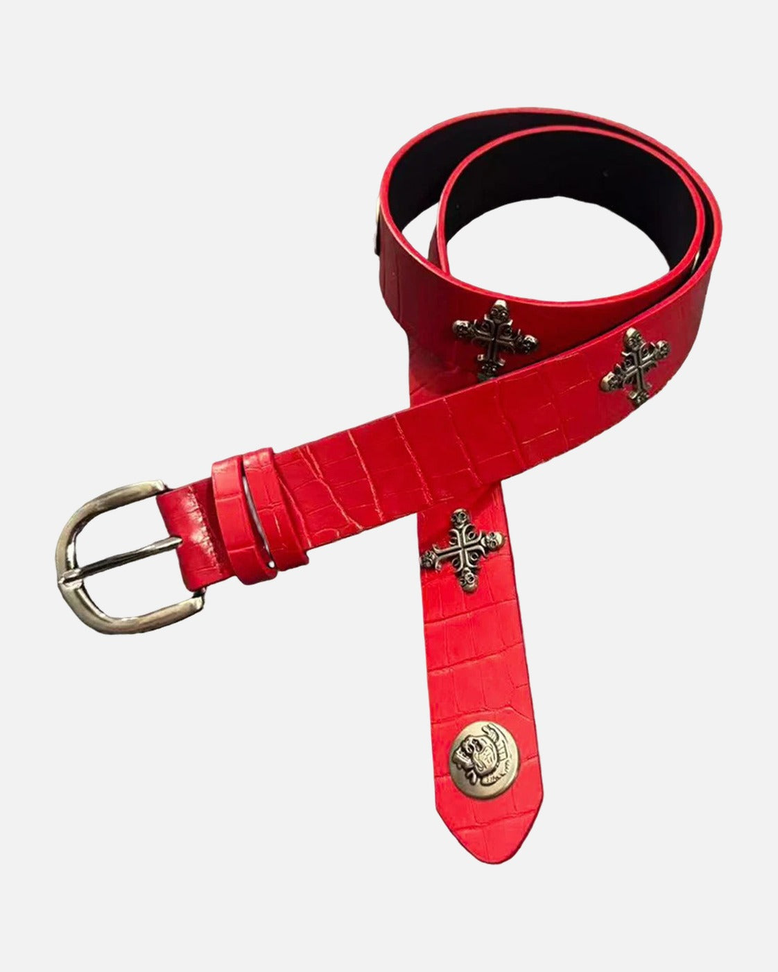 Red Croc Cross Belt