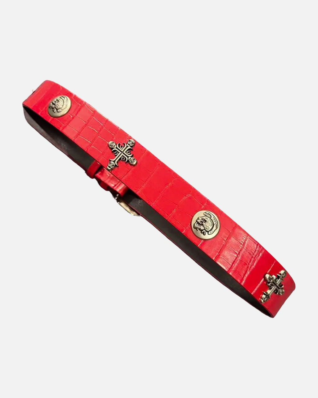 Red Croc Cross Belt