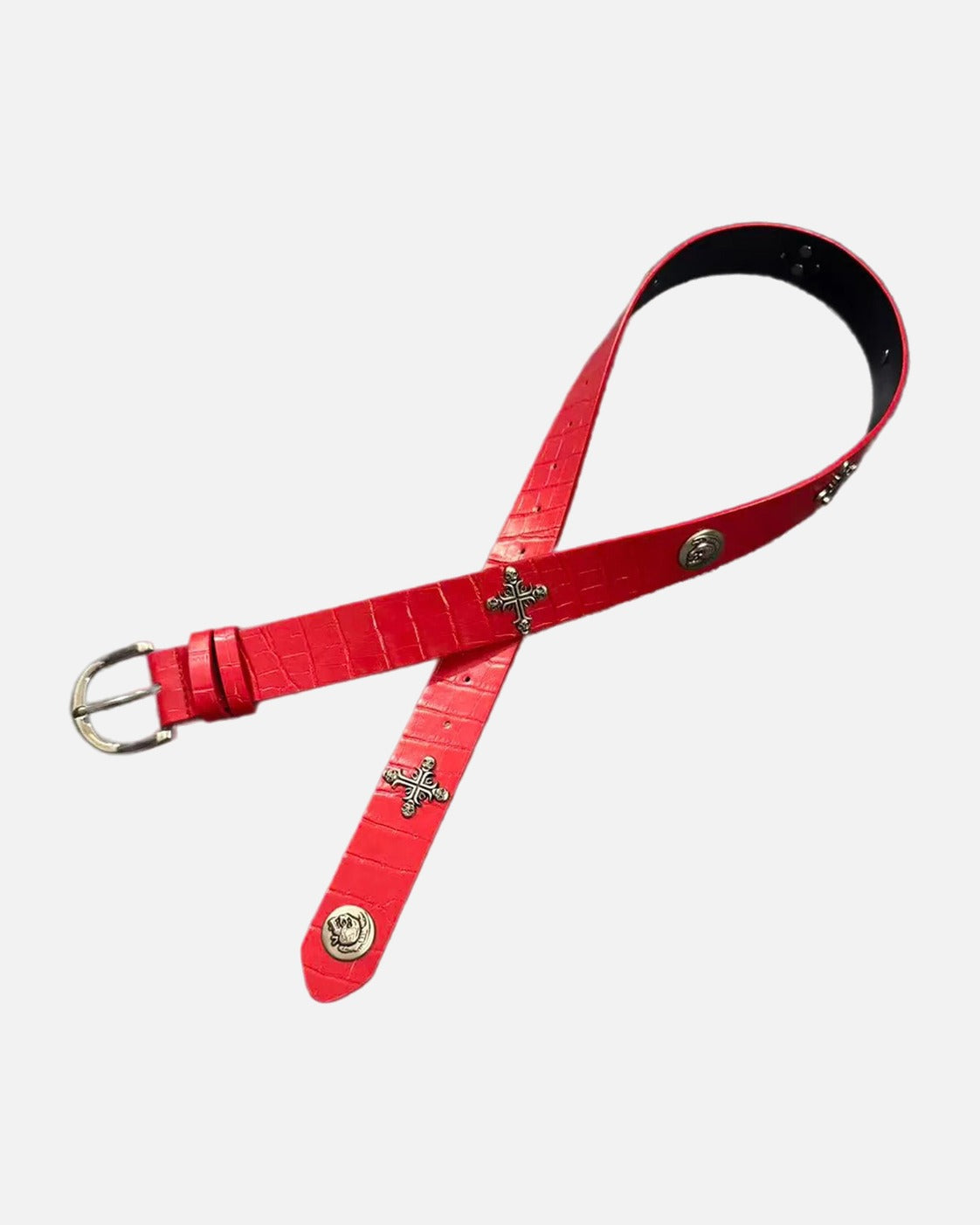 Red Croc Cross Belt
