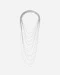 Crystal Tassel Back Chain in Silver – women's rhinestone body chain, product photo