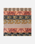 Striped Paisley Satin Scarf in Coral – unisex vintage satin scarf, 70 cm square flat lay
