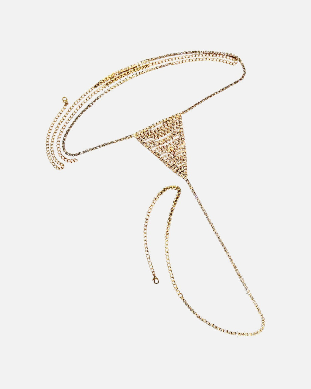 Rhinestone Waist Body Chain – gold chain showing the drop chain
