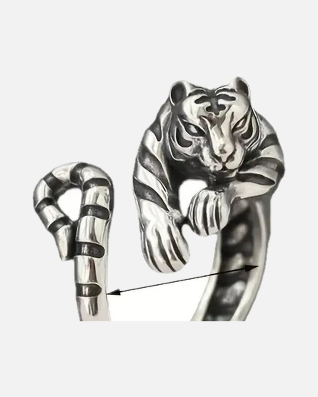 Tiger Wrap Ring – showing the adjustable open tail band