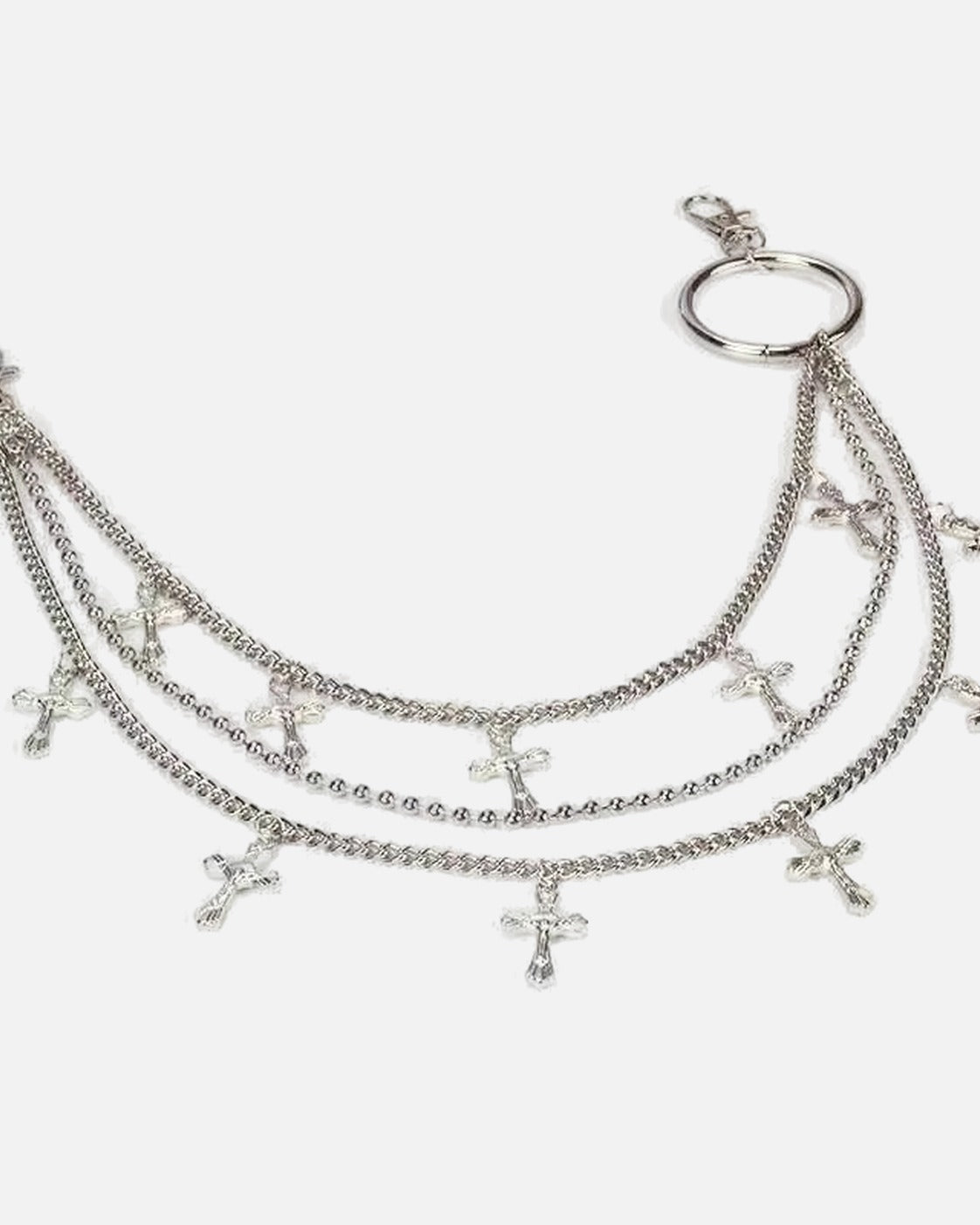 Cross Charm Pants Chain detail