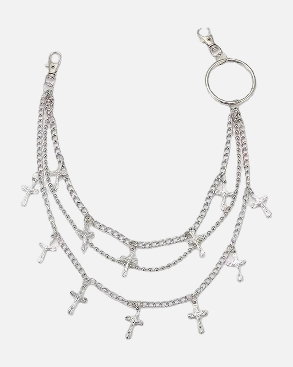 Cross Charm Pants Chain layers