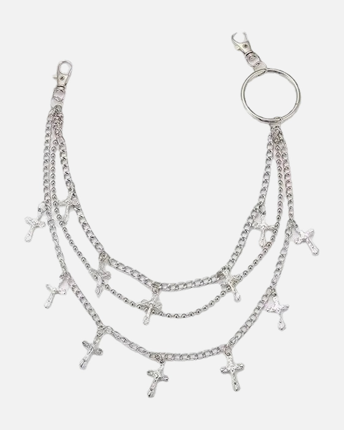 Cross Charm Pants Chain layers
