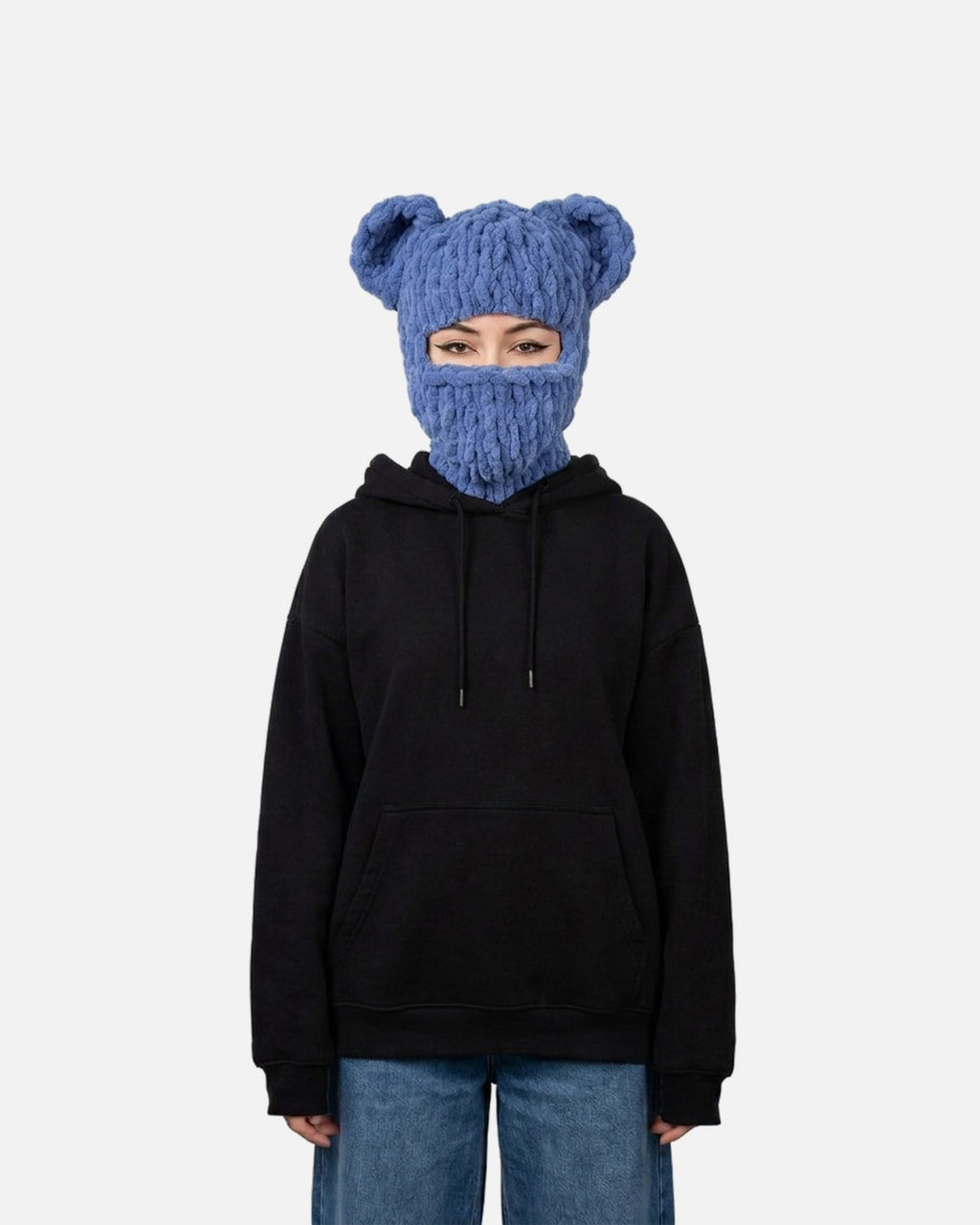 Bear Ear Balaclava – chunky chenille bear ear balaclava, alternate view