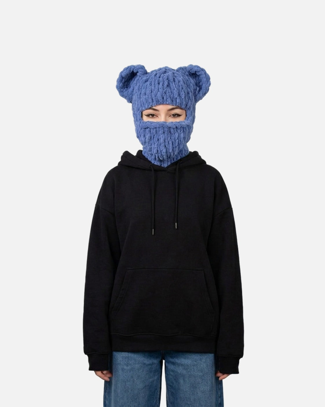 Bear Ear Balaclava – chunky chenille bear ear balaclava, alternate view