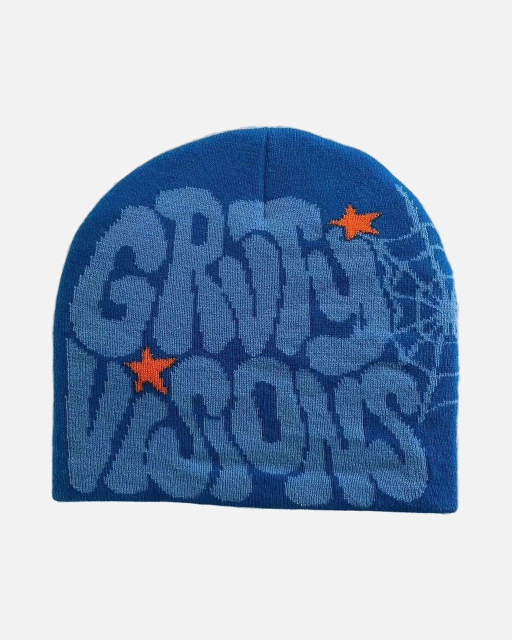 Bubble Letter Spiderweb Beanie – bubble letter spiderweb jacquard beanie, alternate view