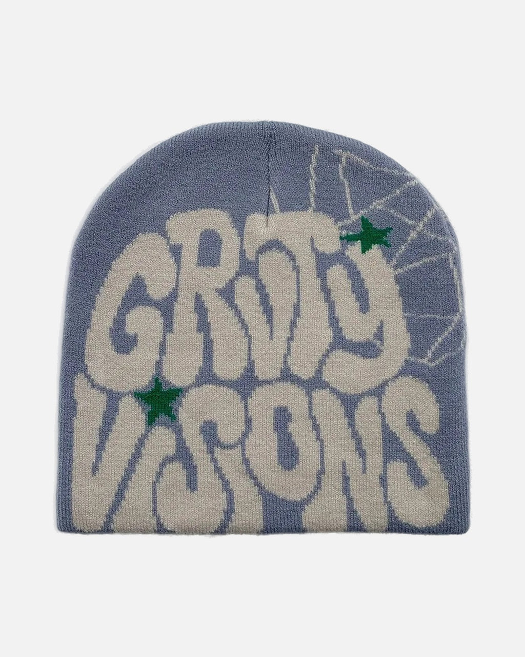 Bubble Letter Spiderweb Beanie – bubble letter spiderweb jacquard beanie, alternate view