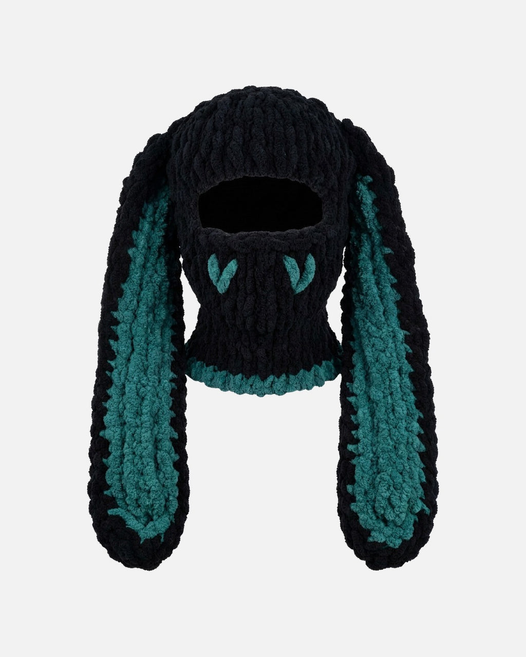 Heart Bunny Balaclava – shown from another angle, unisex Y2K balaclava