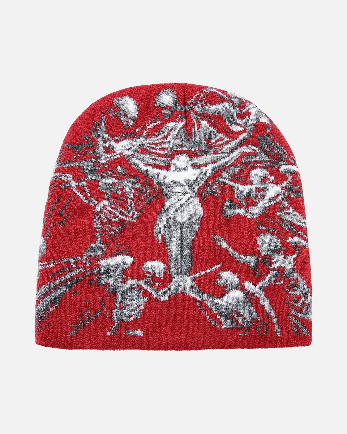 Skeleton Dance Beanie – skeleton jacquard knit beanie, alternate view