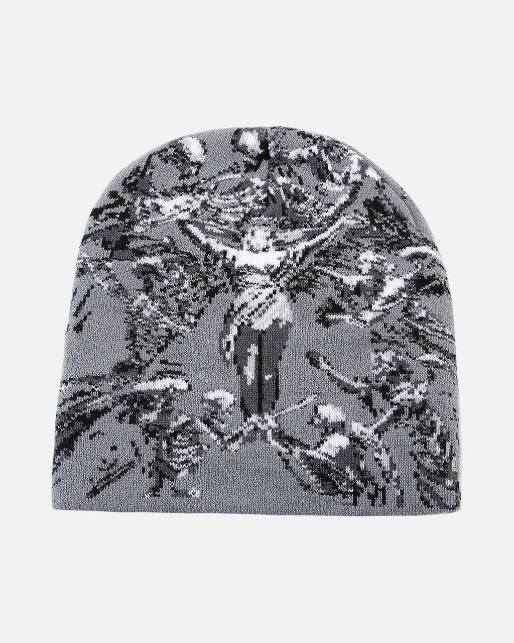 Skeleton Dance Beanie – skeleton jacquard knit beanie, alternate view