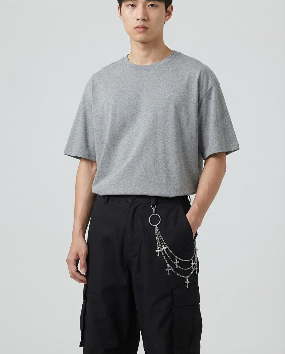 Cross Charm Pants Chain streetwear look