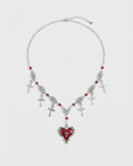 Bleeding Heart Cross Necklace