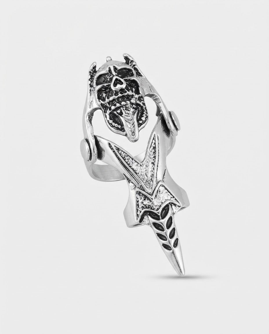 Skull Armor Knuckle Ring