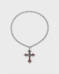 Crimson Gothic Cross Necklace