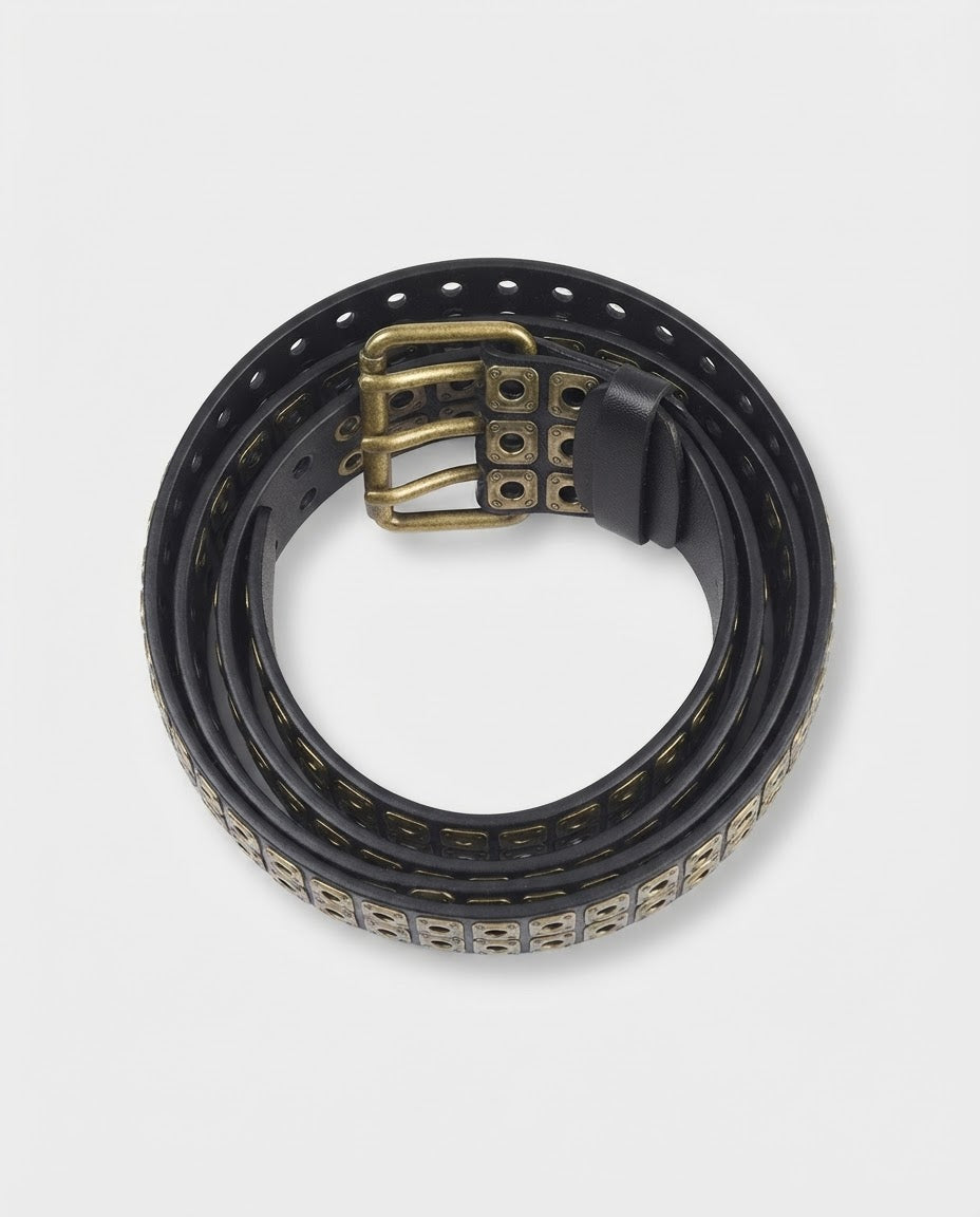 Rivet Grommet Belt – shown from another angle, unisex punk belt