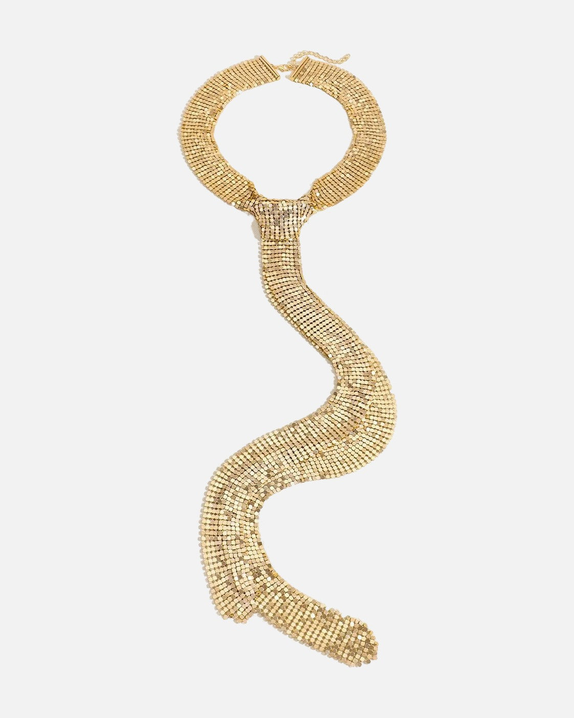 Slim Wave Tie Necklace Gold