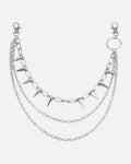 Punk Spike Pants Chain – unisex punk pants chain in alloy, front product photo on a grey background